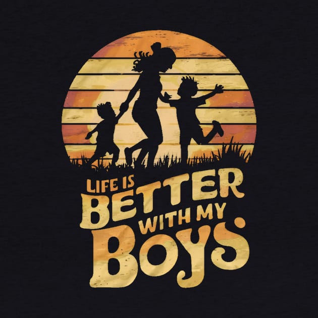 Mom of boys vintage by Humor Me tees.